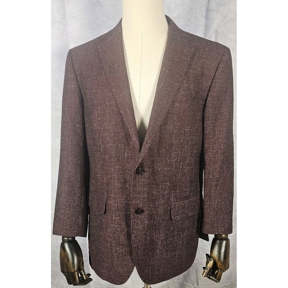 Rodd & Gunn Marlane Jacket Sports Fit Coat Burgundy Wool Linen Blazer Size Large